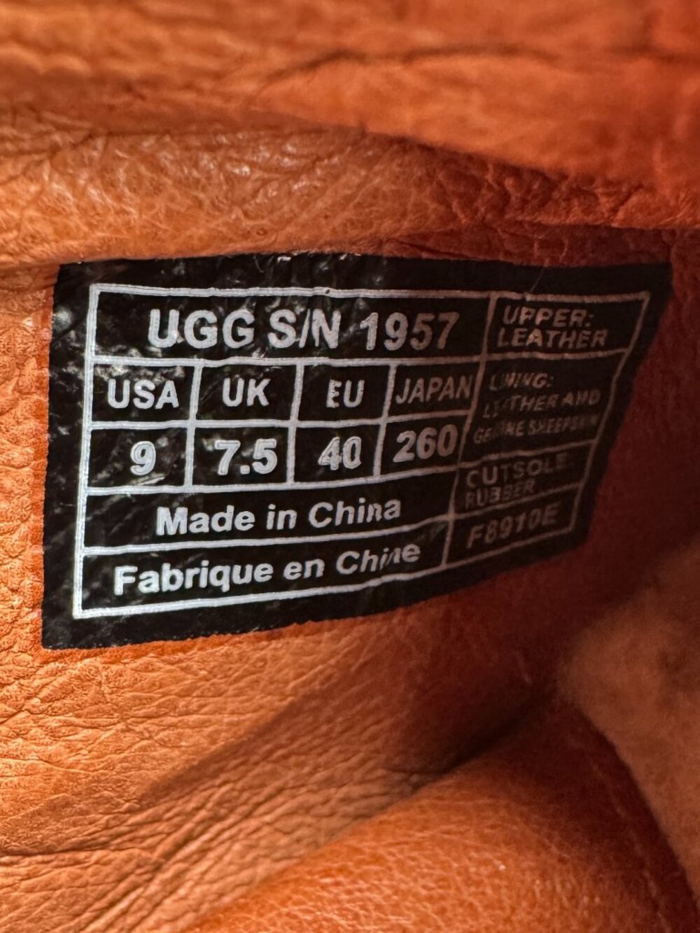 UGG Vivica Cognac Leather Sheepskin Lined Clog Wood Heel in Women's 9 / EU 40 - Picture 8 of 11